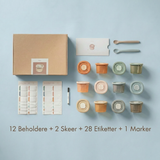 Silikonebeholdere til babymad – 12 stk.