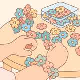 Kreativt byggelegetøj med 100 sekskantede brikker i bløde farver