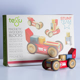 Magnetisk Tegu Daredevil bil – trædele og hjul til kreativ byggeleg