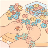 Kreativt byggelegetøj med 100 sekskantede brikker i bløde farver