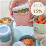 Babymadsbeholdere til frysning og opbevaring – stablet lodret
