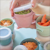 Babymadsbeholdere til frysning og opbevaring – stablet lodret