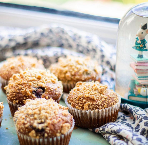 Muffins med græskar og blåbær