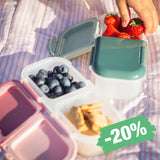 Snackbeholder med to adskilte rum – ideel til madpakker