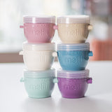 Stabelbare babymadsbeholdere 60 ml i flerfarver – set forfra