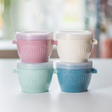 Flerfarvede babymadsbeholdere – hægtes sammen vandret