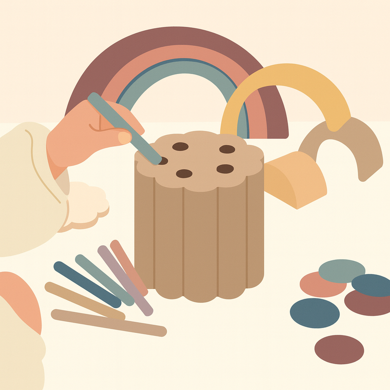 Mushie Coin & Tube Sorting Set – farverigt sorteringslegetøj til børn