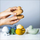 Åbne badelegetøjsdyr – kan skilles ad og fyldes med vand