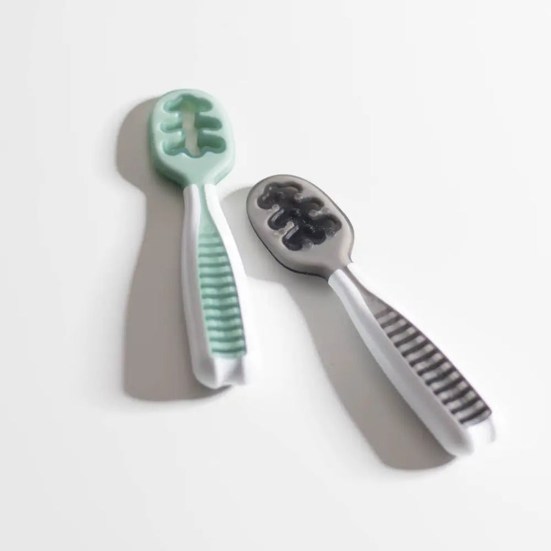 Pre-spoons sæt – ske til mos og ske med hul til stykker