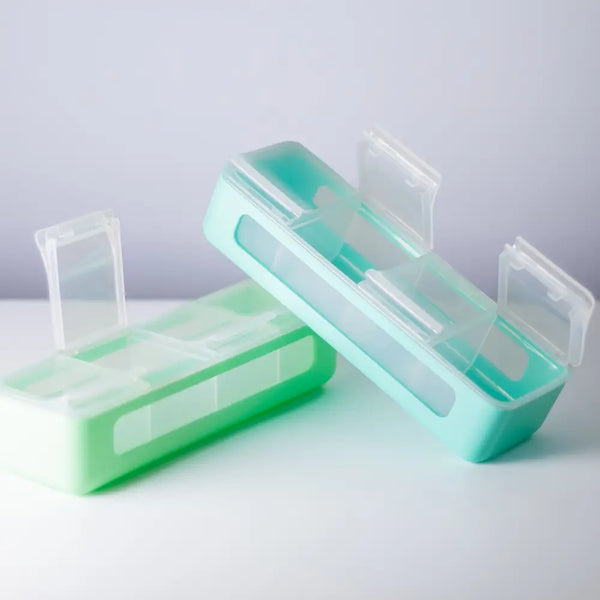 Snackle boks 4 rum - 2 stk. Turkis/Grøn Baby og småbørn