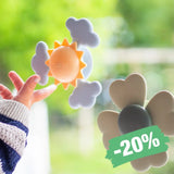 Mushie Suction Spinner – sanselegetøj med sugekop til baby