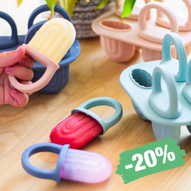 Mushie Toddler Ice Pop Tray – regnbueformet isform med 4 silikonerum